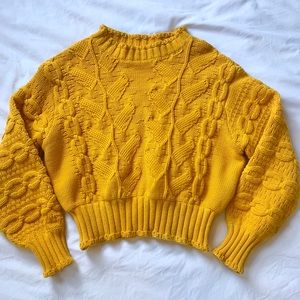 Mustard chunky sweater &other stories